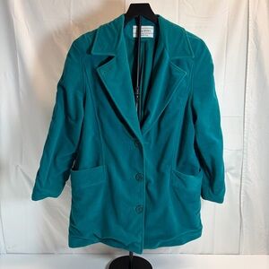 Vintage Made in USA Teal Tailored Jacket | Jewel Tone Statement Coat